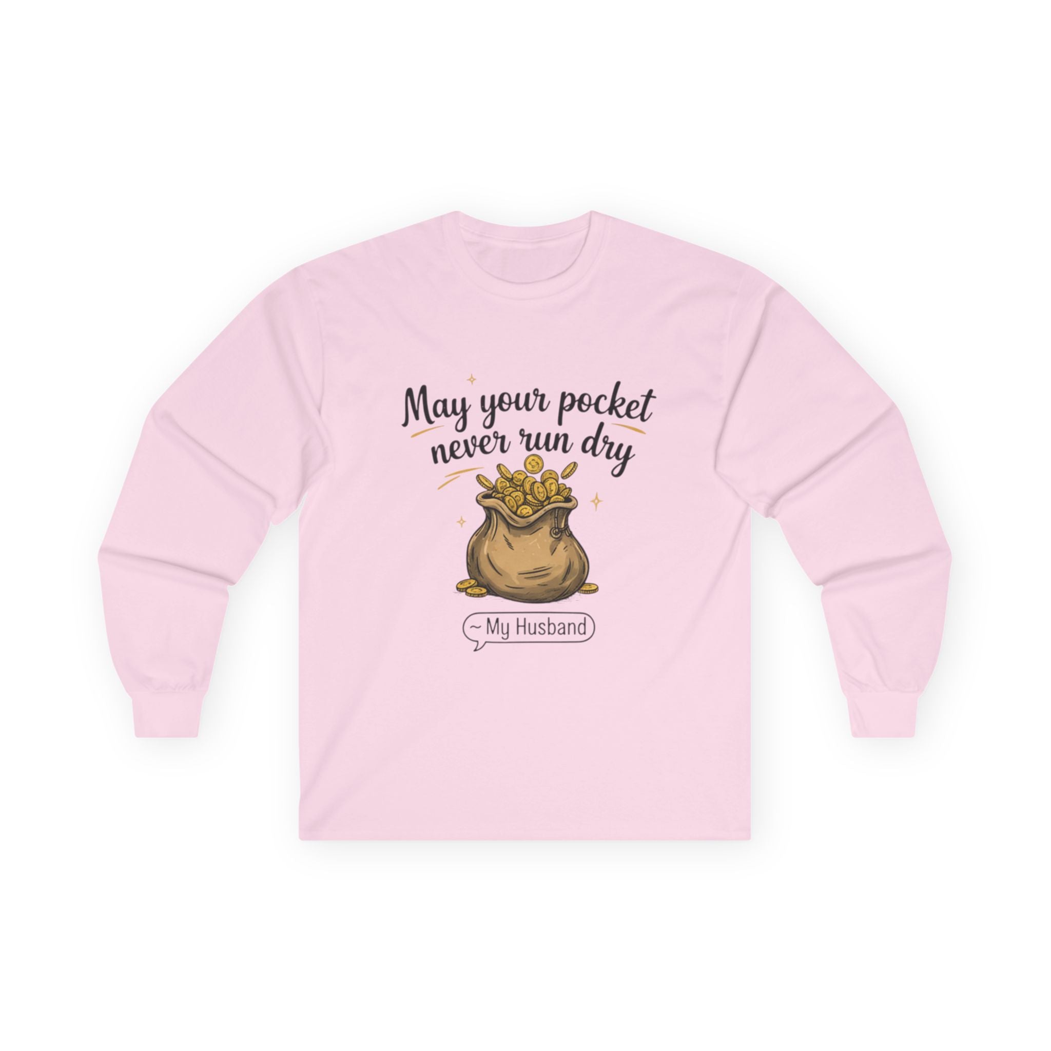 Funny Gift for Husband Long Sleeve Tee, Anniversary Gift, Pocket Humor Tee, Unisex Cotton Shirt, Husband Birthday Gift