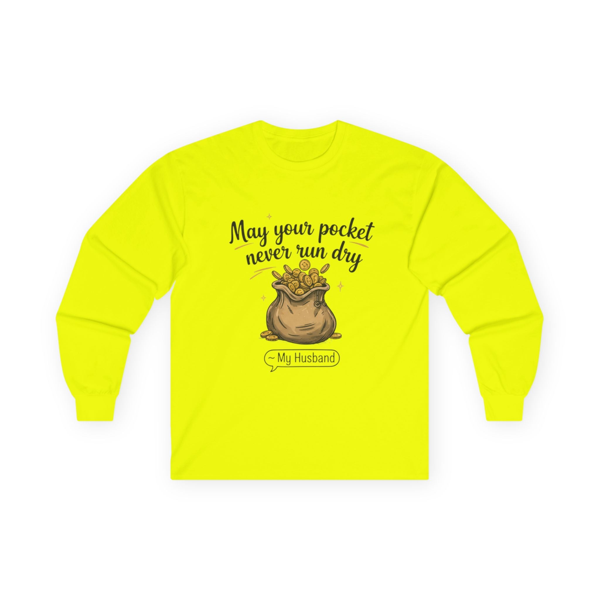 Funny Gift for Husband Long Sleeve Tee, Anniversary Gift, Pocket Humor Tee, Unisex Cotton Shirt, Husband Birthday Gift