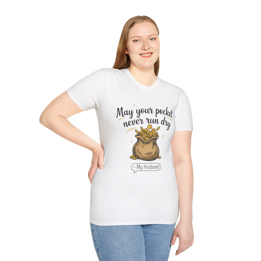 Funny Gift T-Shirt for Him - "May Your Pocket Never Run Dry" Humor, Husband Present, Comic Tee for Birthday, Anniversary, and Special [...]